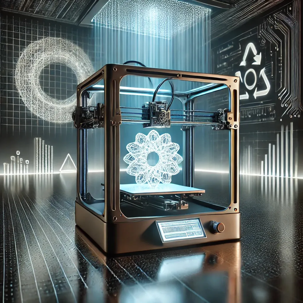 3D-Drucker mit gedrucktem Bauteil